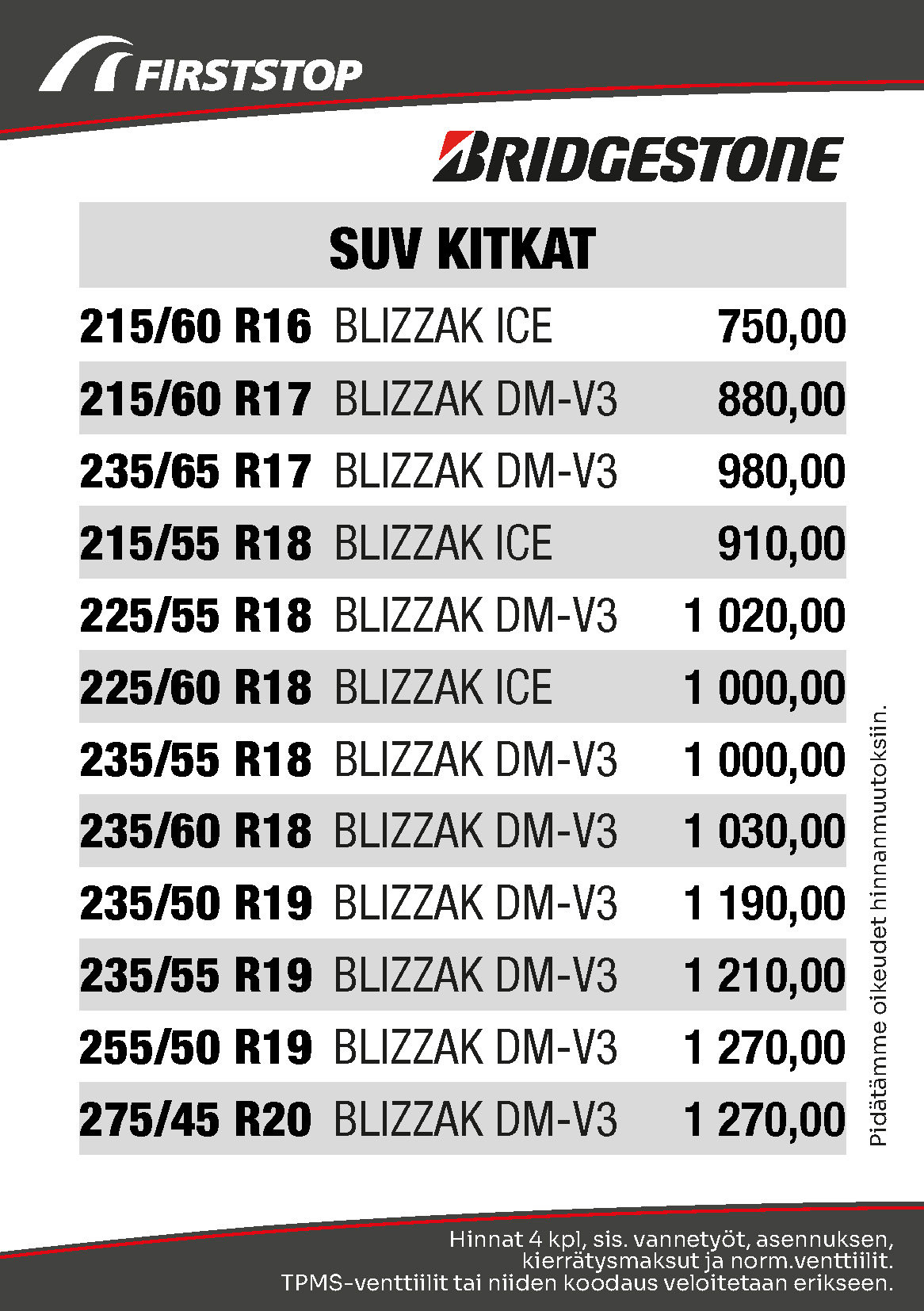 Bridgestone Blizzak Ice ja DM-V3