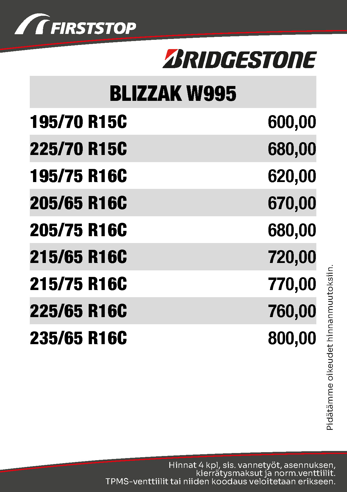 Bridgestone Blizzak W995