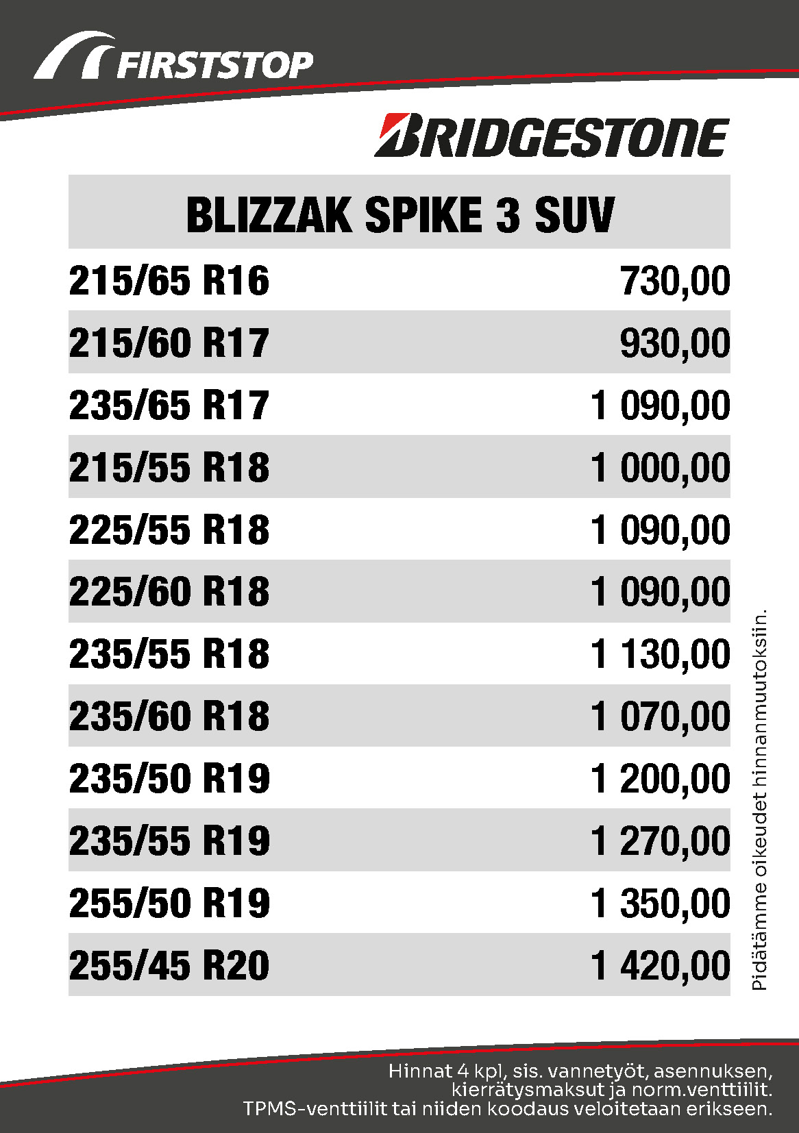 Bridgestone Spike 3 SUV